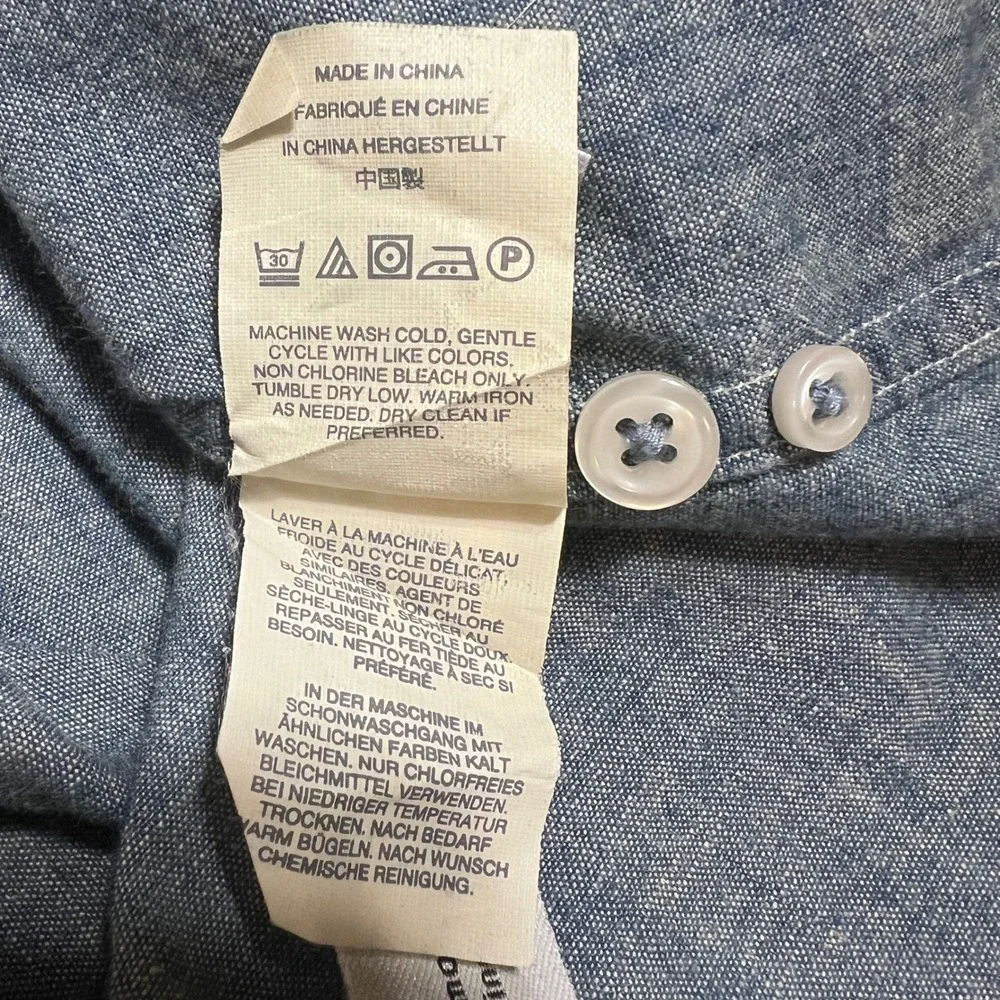 J Crew Slim Fit Chambray Button Down Shirt, Mens‎ Size XL